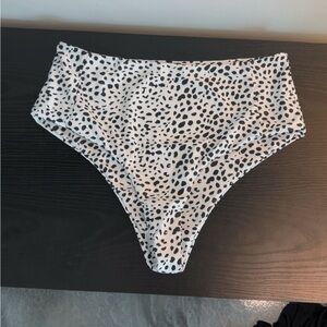SHEIN High waisted Black and White Polka Dot Bikini Bottoms